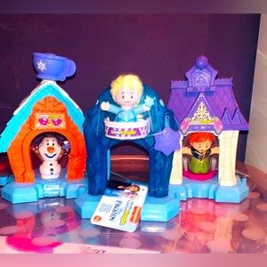Fisher Price Little People Frozen Olaf Elsa Anna Playsets Bundle